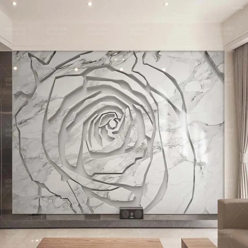 Fonds d'écran blanc jazz marbre divisé joint 3D peint mural fond d'écran pour chambre à coucher maison murale décorative coutume toute taille paysage