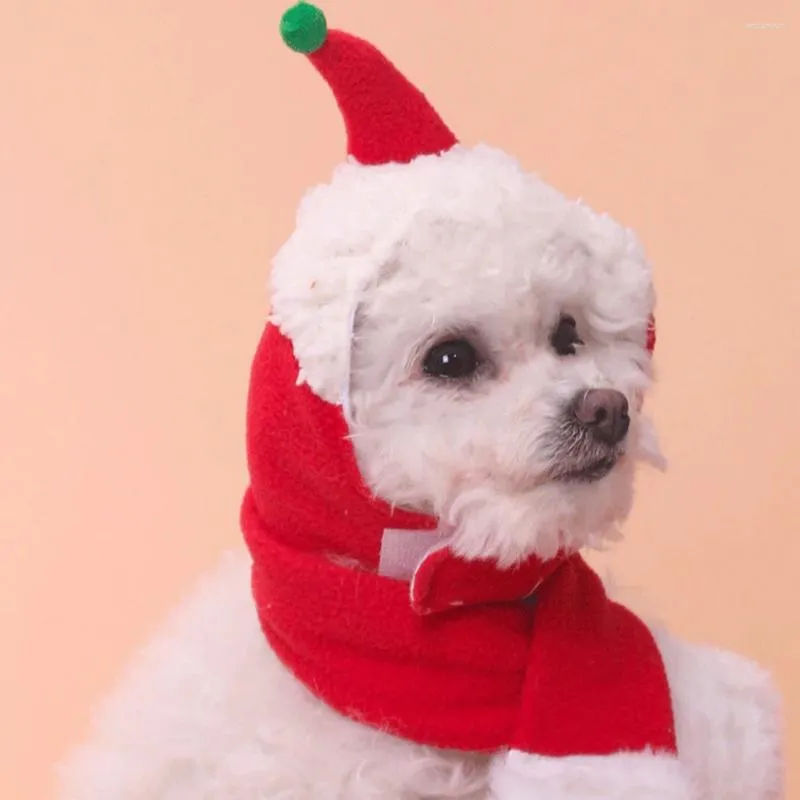 Appareils pour chiens Pet Christmas Set Chapeaux Maison chaude pour chiens Coiffure Décorer Chotf Scarf Flanelle DÉCORATIVE