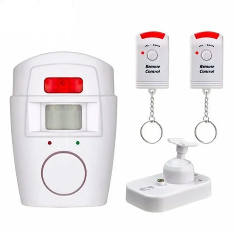 KITS Sicurezza domestica PIR MP Avviso Sensore a infrarossi Antitheft Detector Alarm Monitor Sistema di allarme wireless+2 Remoto Control