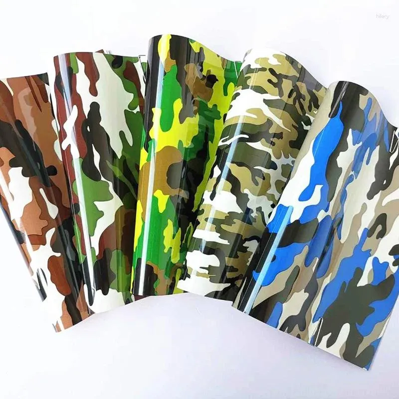 Stickers de fenêtre Camouflage TPU Transfert de chaleur Couture de coupe Film de presse T-shirt HTV Modèle d'impression pour le tissu Craft Decor Cricut