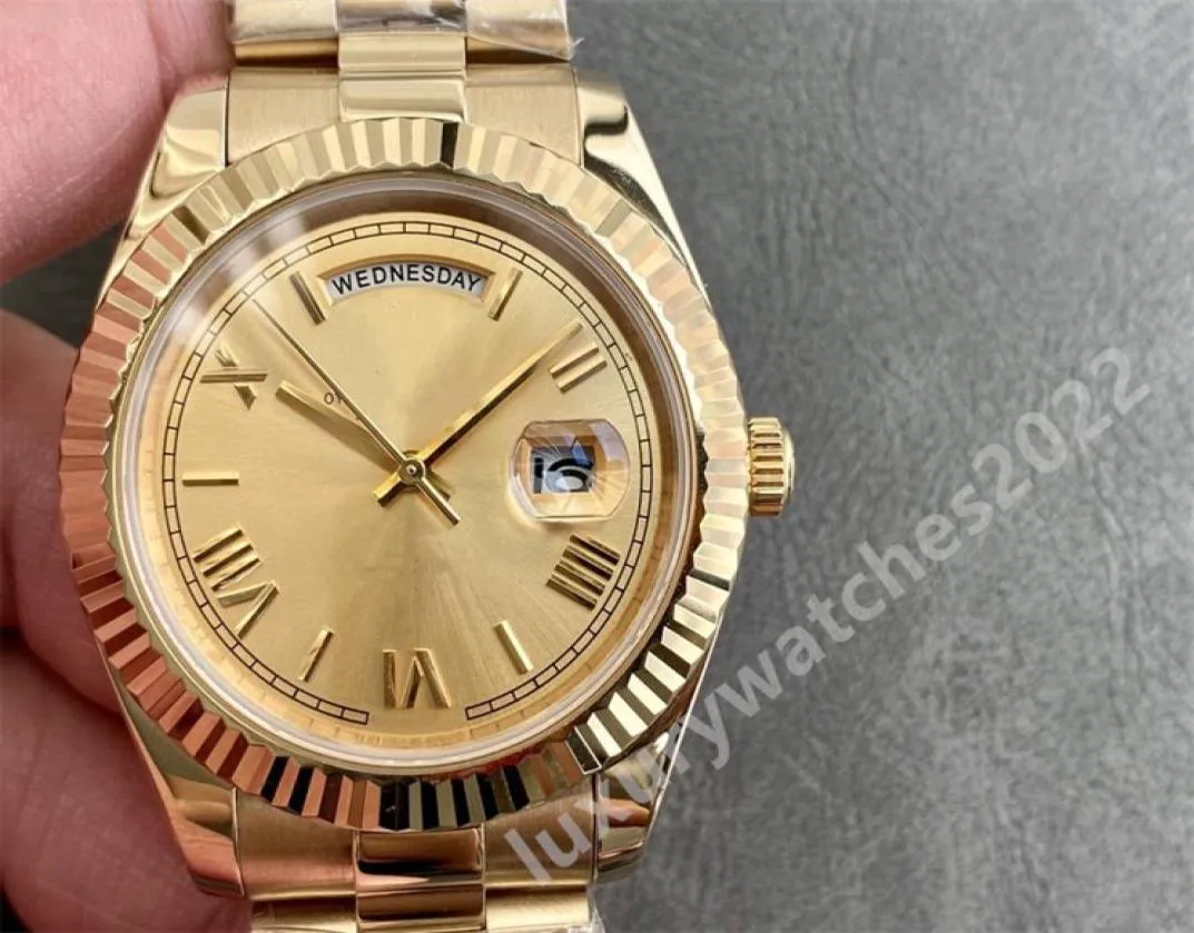 ST9 Steel Erkekler Milletvekili Gold Roman Dial Otomatik Mekanik Asya 2813 Hareket 40mm Safir Paslanmaz Çelik Erkek Bileklik3940662