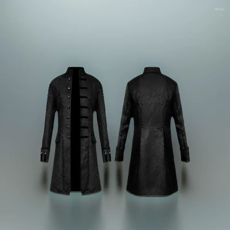 Men's Steampunk Trench Coat: Retro Fashion Outerwear Solid Color Uniform  Style, Halloween Costume Xmas Gift Buy Now!