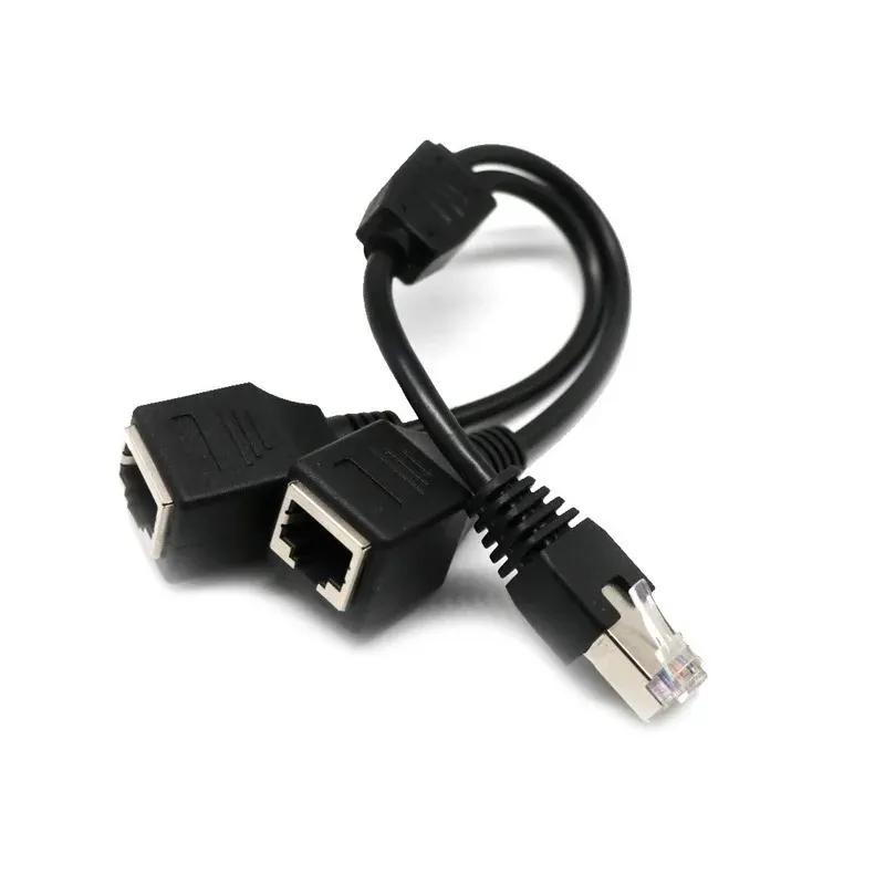 RJ45 1 ذكر إلى 2 مقبس أنثى منفذ الشبكة Ethernet شبكة SPLITER