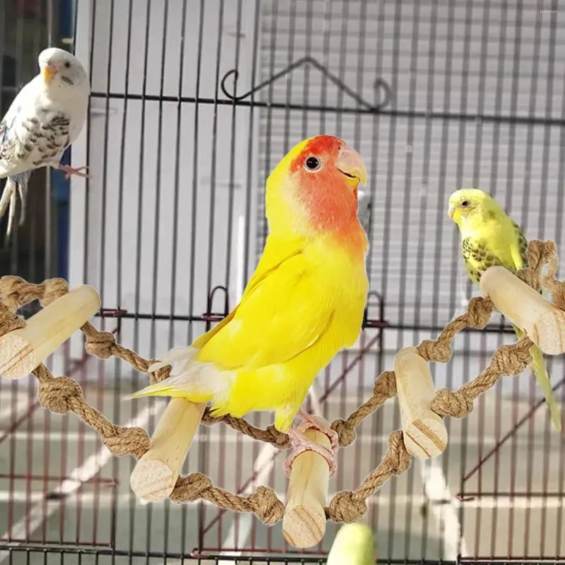 Otros suministros para pájaros PERCHES DE MADERA DE LADADOR Flexible estante para loros de hámster de hámster Rope para periquitos de periquito conures