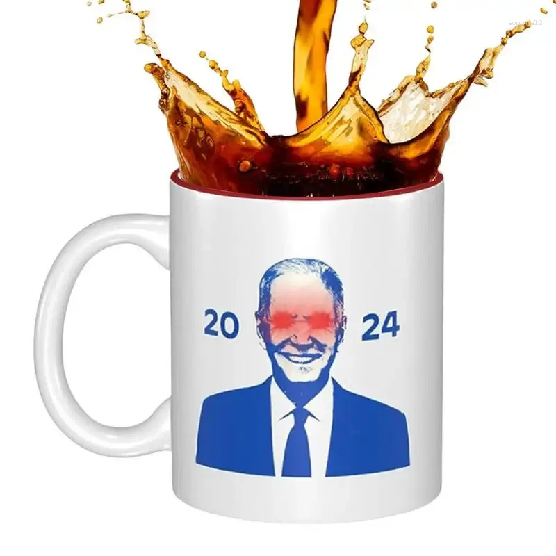 Mokken Biden 2024 Cup 350 ml keramische mokstem President Verkiezing Duurzame reizen Grappige keukendecor Koffiebekers voor mannen en