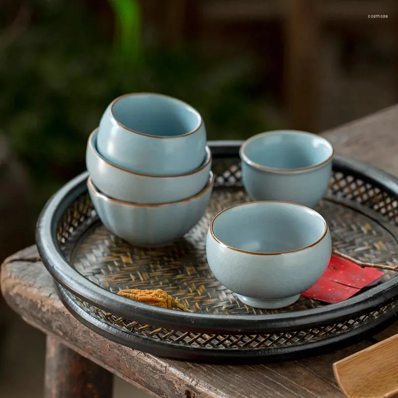 Чашки блюдцы 5 стиль ru Kiln Tea Set Cup Cup Master Coffee Mug Большая миска ручной работы Celadon Teaware