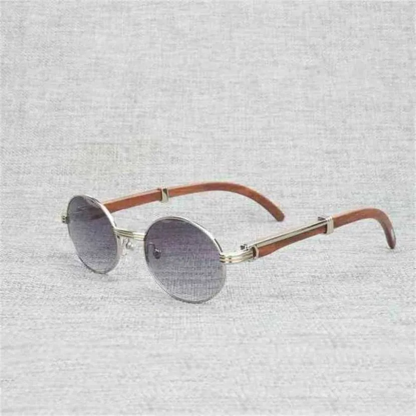 2024 Men's Luxury Designer Women's Sunglasses Vintage Natural Buffalo Horn Men Wooden Clear Frame Wood Round Glasses Summer Outdoor Oculos GafasKajia