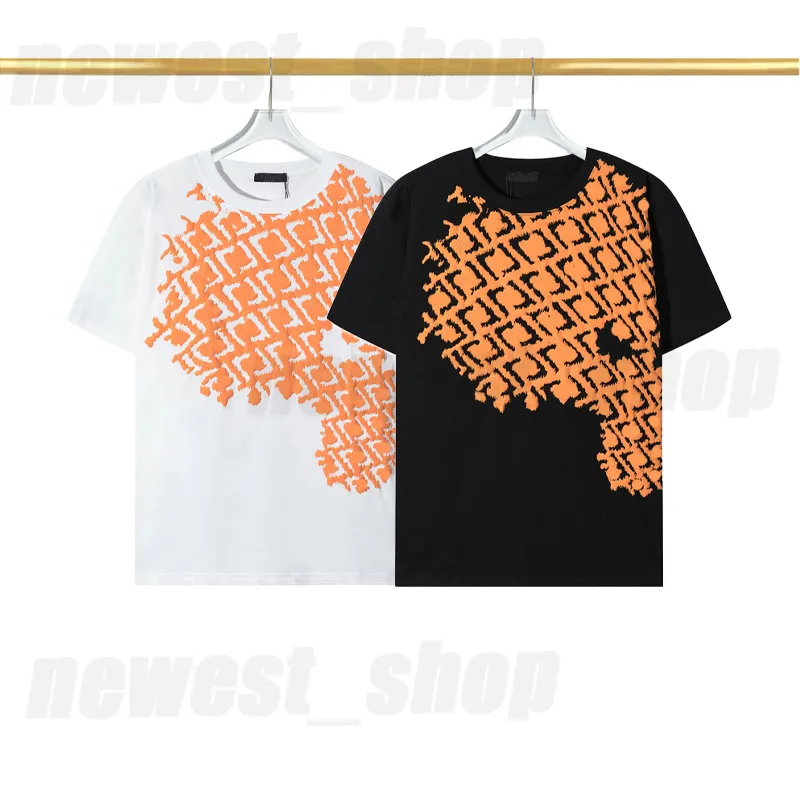 2024 Mens plus size camisetas camisetas tshirts de luxo Casual Cotton Spring Summer Summer Letter Classic Letter Black White Orange Olhos Geometria Tops 3xl xxxl