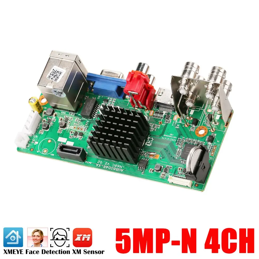 Kläder DVR 4CH 5 I 1 CCTV DVR Recorder Board TVI CVI AHD CVBS AHD Camera Digital Video Recorder Xmeye CCTV System Support 2MP 5MP