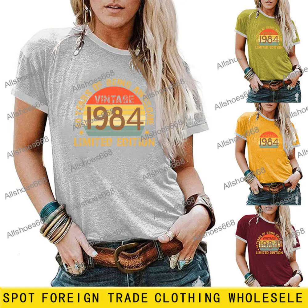 2024 New Designer Women T Shirt VINTAGE 1984 LIMITED Round Neck Women's T-shirt Loose Fun Short Sleeves