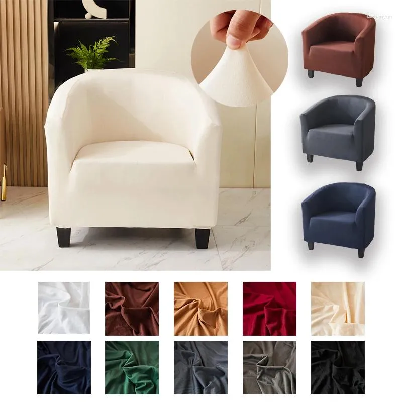 Stuhlabdeckung Beige Solid Color Couch Sofa Deckel Stretch Single Seter Club Cafes Slipper für Wohnzimmer elastischer Sesselschutzschutz
