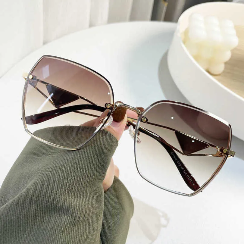 2024 Moda luksusowe designerskie okulary przeciwsłoneczne dla mężczyzn pokrojone w krawędzi Kobiety stopniowo zmieniają osobowość koloru sama