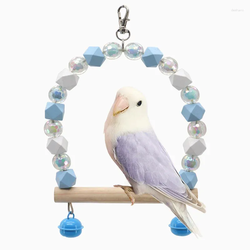 Altre forniture per uccelli giocattoli per pappagalli anelli oscillanti colorati pali da pistola stand a gabbia accessori