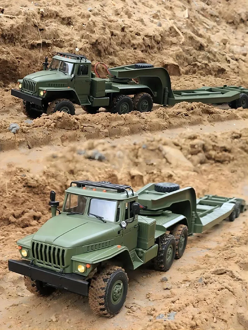 RC Truck B363 WPL Полный военный транспортный транспортный автомобиль модель 116 Car Long Crawler Monster Пульт дистанционного управления 240327