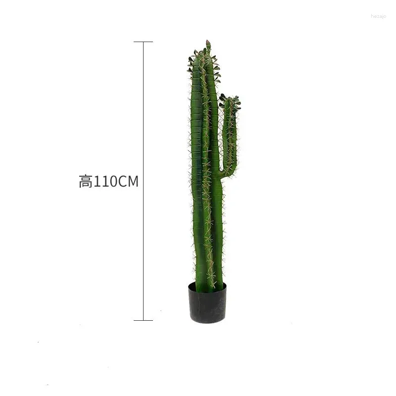 Dekorativa blommor 110/140 cm konstgjorda tropiska kaktusar falska ökengröna växter saftiga kakti växter krukut heminredning faux golv bonsai