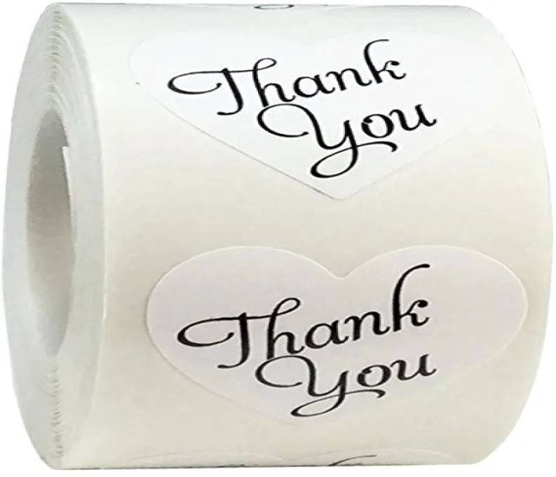 500pcs1 Roll Wedding Decoration MERCH You Autocollants Coeur Sheet White Étiquettes 1 pouce coeurs 500 Adhésif Autocollants2454453