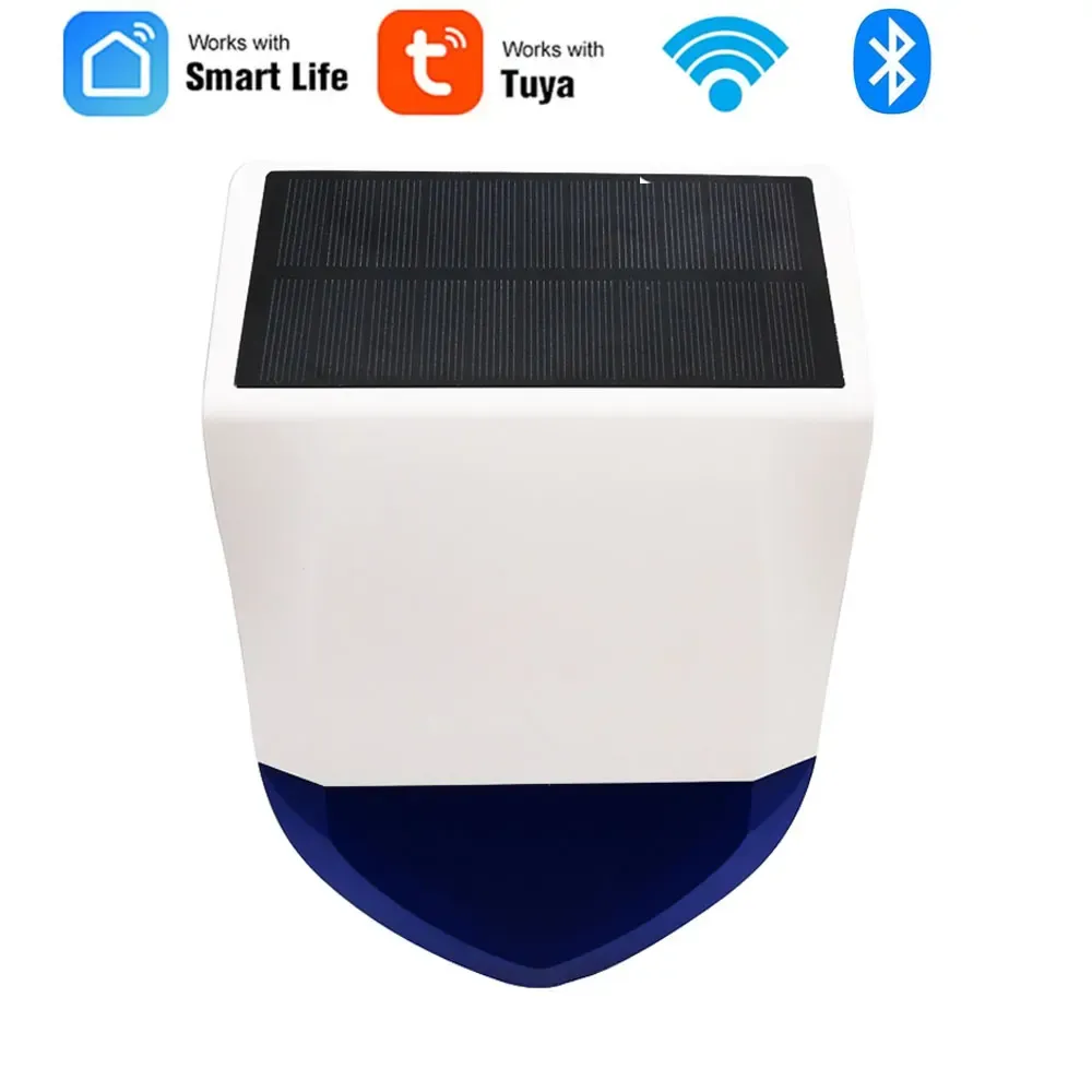 Systems Tuya Wi -Fi Bluetooth Smart Life Wireless Solare Atature Home Home Outdoor Srobe Sound Siren Siren Siren