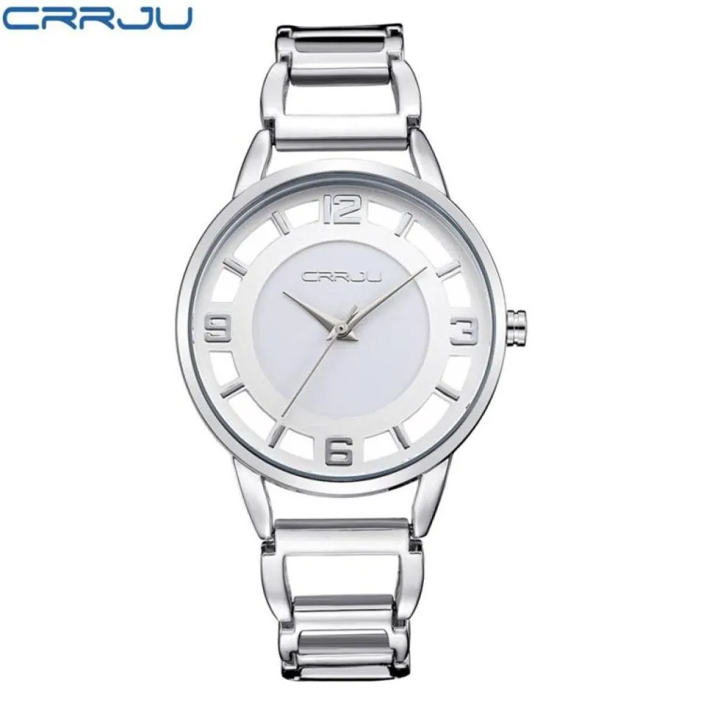 CRRJU Luxury Brand Fashion Gold Woman Bracelet Watch Women Full Steel Quartzwatch Clock Ladies Dress Watches relogio feminino31558836219