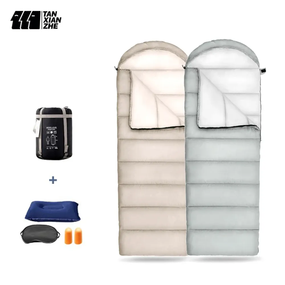Gear Tanxianzhe Camping Sleeping Bag Ultralight Waterproof 4 Säsong Varm kuvert Backpackning av sömnväskor för vandring utomhus