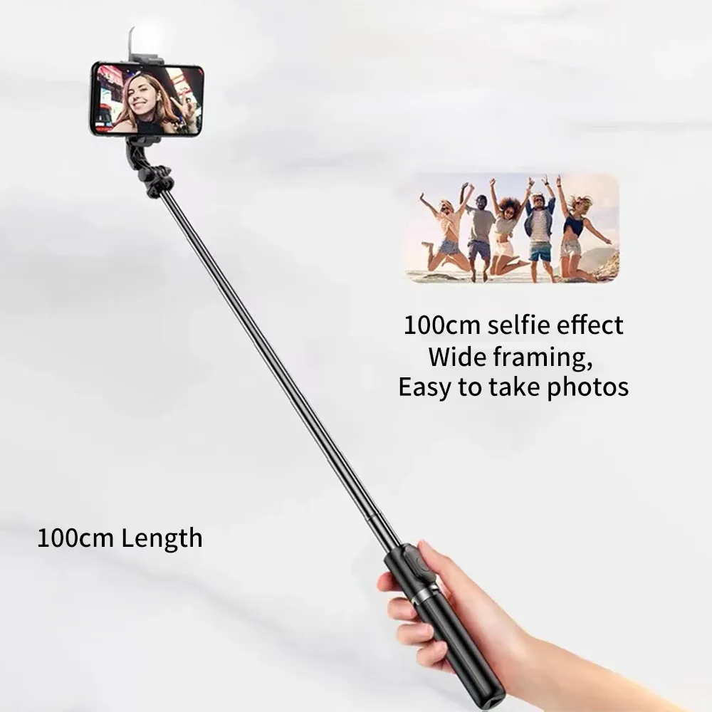Sticks Selfie bâton pliable mini-trépied avec photographie remplit Light Mini Bluetooth sans fil 2022 Nouveau style pour iOS Android