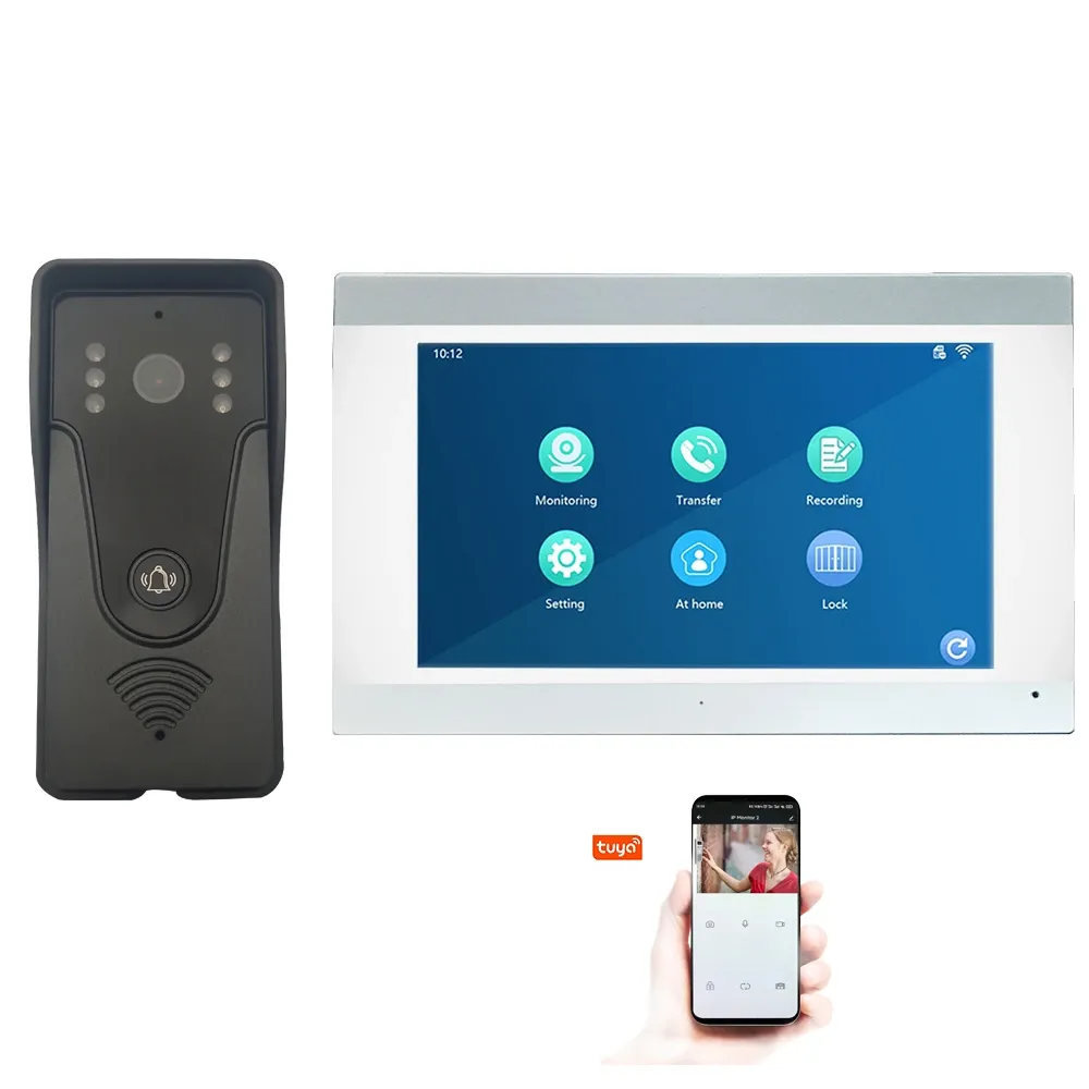 Intercom Video Door Phone Security IP Camera Ouintercom System Wireless WiFi Ring Video Doorbell 7 Inch med Wired Door Bell Tuya App