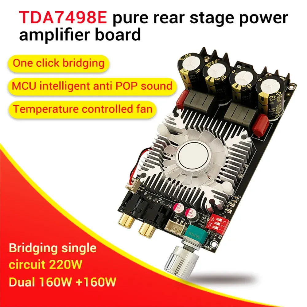 Amplificador ZK1602 TDA7498E Placa de amplificador de som de energia digital 160W+160W canal duplo 220W canal mono DC1535V