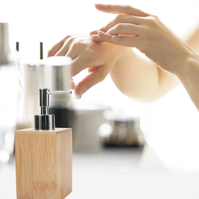 Vloeibare zeep dispenser fles pomp houten shampoo keuken bamboe lotion navulbaar