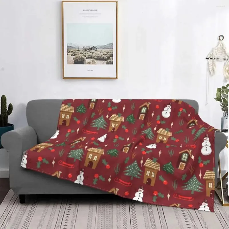 Coperte Vintage Christmas Flannel Spring/Autumn Snowman Winter Warm Throw Coperte per i tiri per ufficio da letto