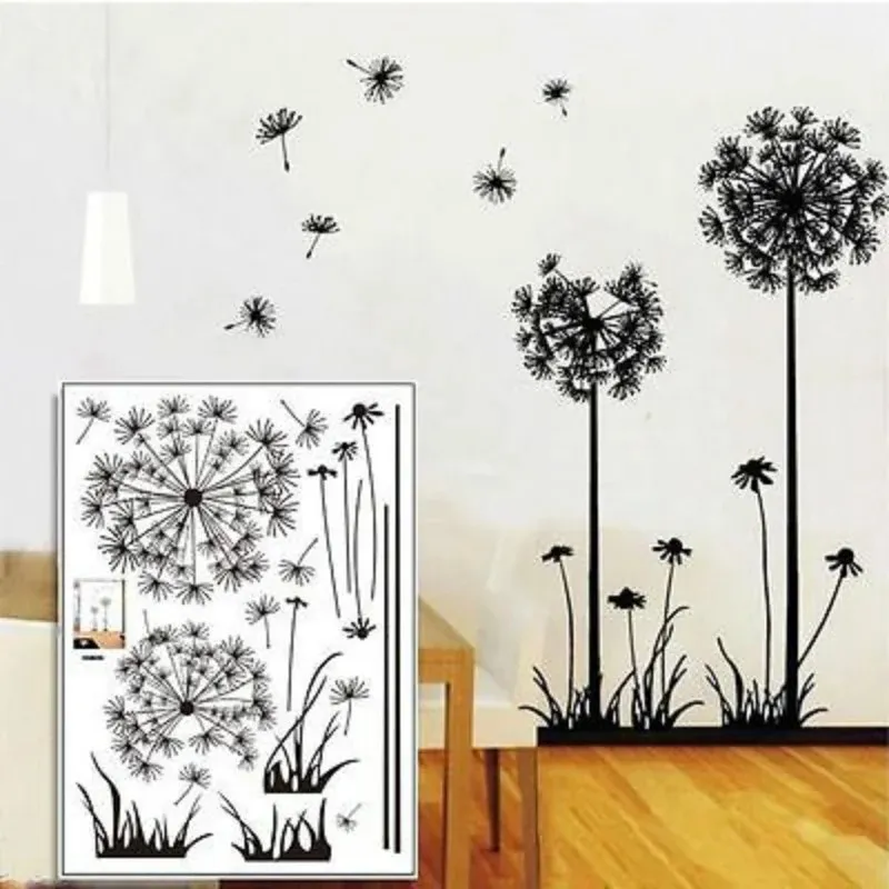 Hot Black Sitting Room Bedroom Wall Stickers Household Adornment Decor. Decals Mural Art Poster On The Wall