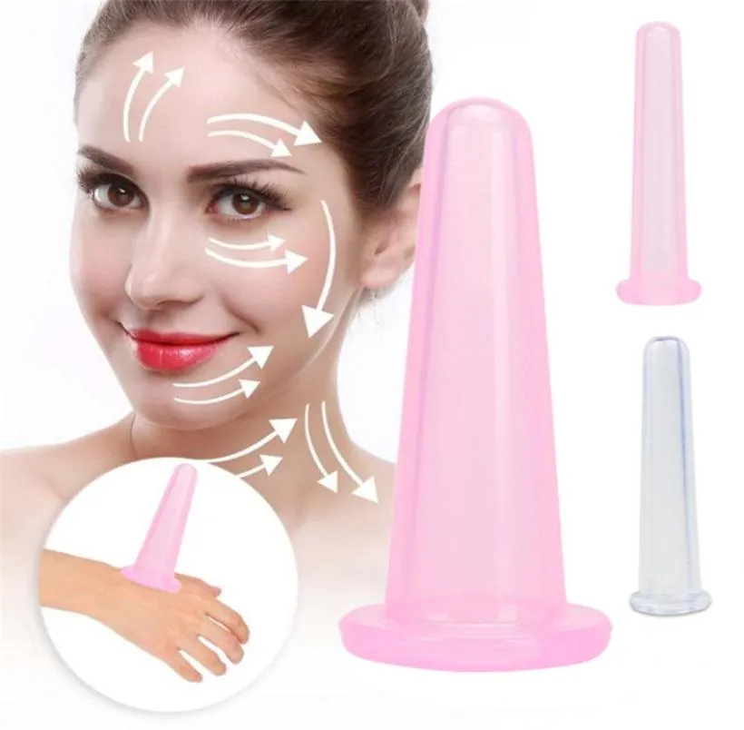 2PCSSET Silicone Jar Cuppings Latas para massagem facial do pescoço latas de sucção de sucção anti -celulite Definir ferramenta de saúde 00482304317