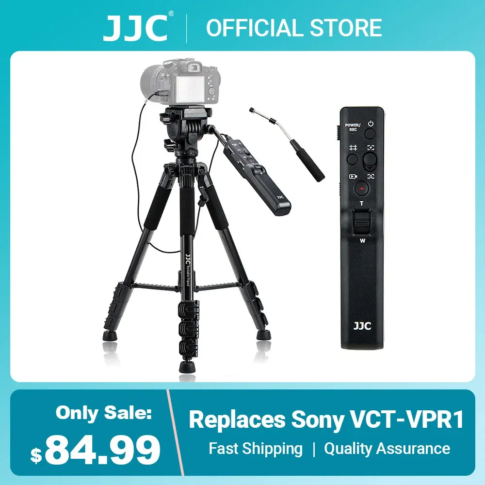 モノポッドJJC VCTVPR1リモートコントロール三脚ビデオトリポードソニーFX30 A7R A7IV A7/A7R IV III II ZV1 ZV1 A6600 A6500 A6400 A6300 A7SIII