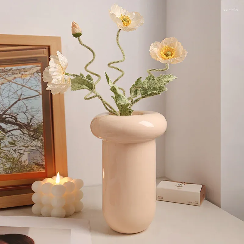 Vasen Nordic Ins Donut Art Vase Ornament kreative Morden Home Dekoration Accessorie Desktop Keramik Blumen Wohnzimmer