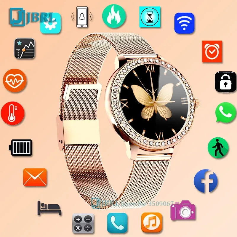Montres Diamond Luxury Bracelet Smart Watch Femmes Ladies Smartwatch IP68 Imperproof Fitness Tracker Electronics Clock Worist Wrist Watch