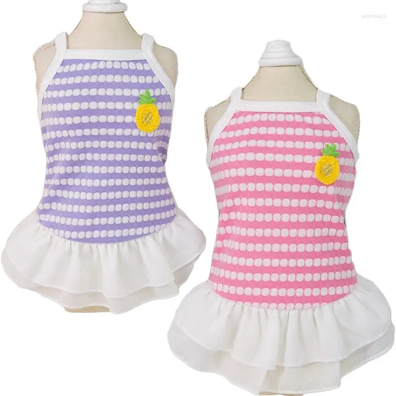 Vêtements pour chiens robes de chat vêtements d'été rose violets sweats à swets en tulle