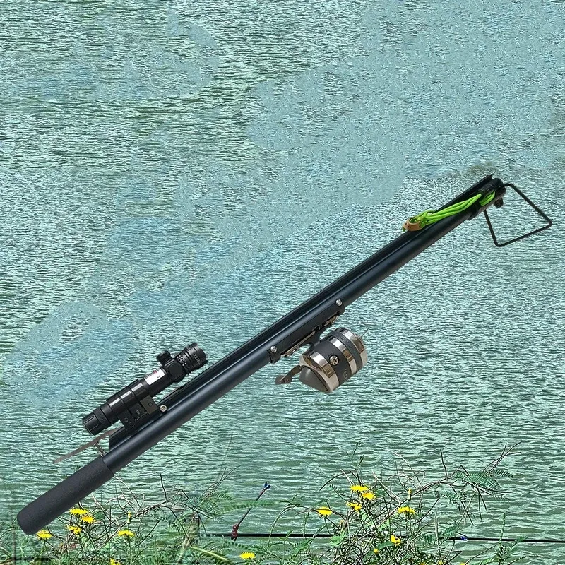 スリングショット高精密レーザー釣り弓のアーチェリーハンティングスミング新しい自動キャッチフィッシュロッド使用魚ダーツ矢印射撃