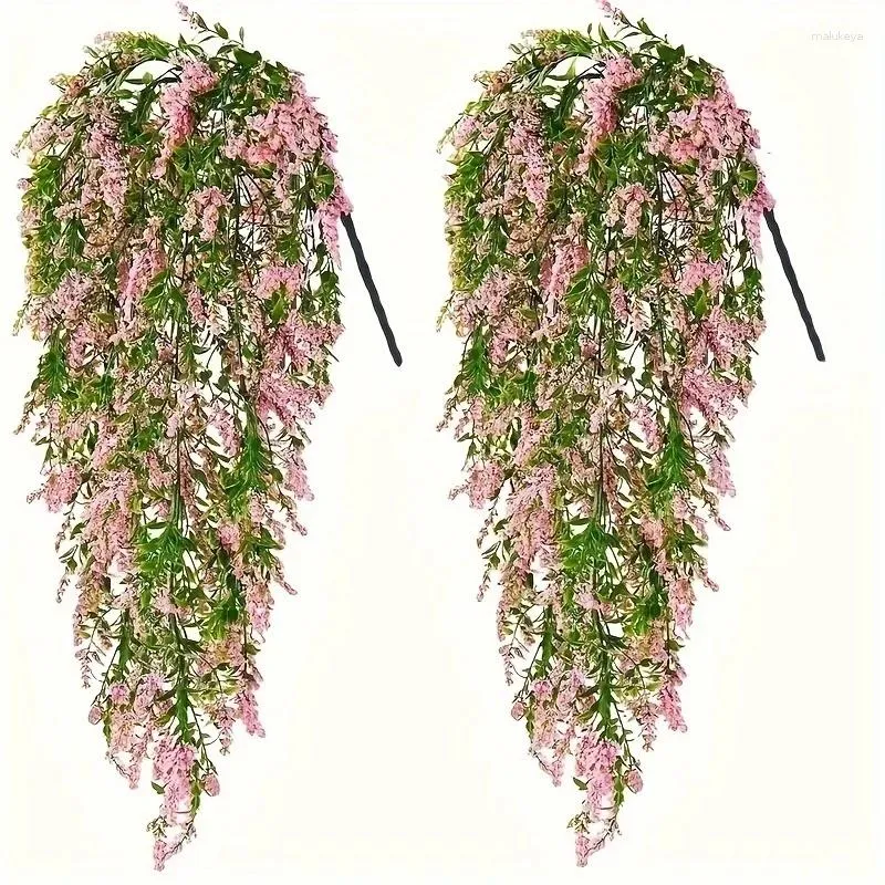 Decoratieve bloemen 4 stks kunstmatige decor simulatie plastic nephangende planten bloemen boeket slaapkamer bruiloft tuin decoratie