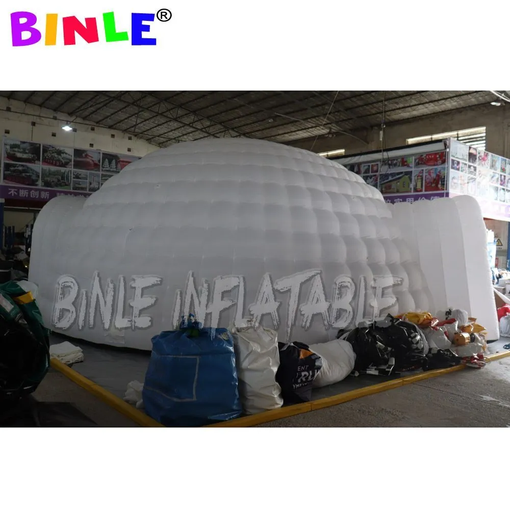 10m oxford cloth giant sphere inflatable dome tents with led lights,large igloo party marquee for events