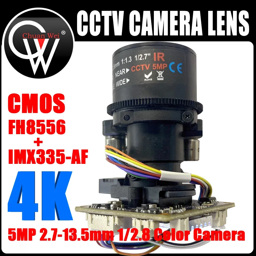 Onderdelen 5MP/4K 2.713.5mm Elektrische varifocale CCTV -lens F1.3,1/2.7 "Auto Focus Zoom + FH8556 + IMX335AF WDR WDR kleur CMOS AHD CAMERADULE
