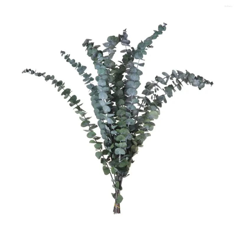 Fleurs décoratives 10pcs Bouquet de mariage séché Eucalyptus Bouquet Real Feuilles Faux Plant Floral Home Decor Force Flower Floor