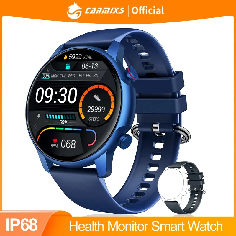 Watches 2022 Smart Watch Men Heart Monitor Fitness Tracker Sports Clock IP68 Vattentät smartur för iOS Android Xiaomi