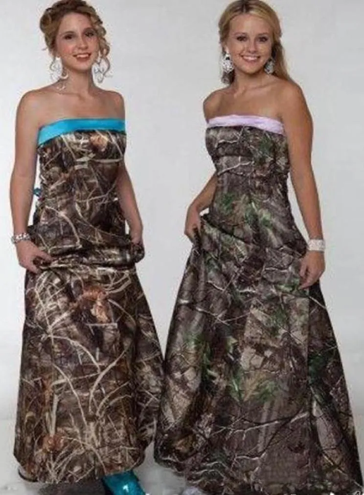 2019 Camo Bridesmaid Robes Bless a Line Floor Longueur Long Beach Country Party Gown Gowns7776277