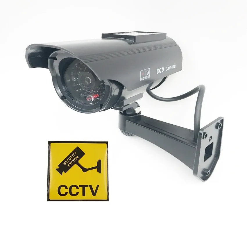 Telecamere finta fotocamera IP solare Simulazione Simulazione esterna telecamera impermeabile di sicurezza CCTV Bullet di sorveglianza con luce a LED lampeggiante