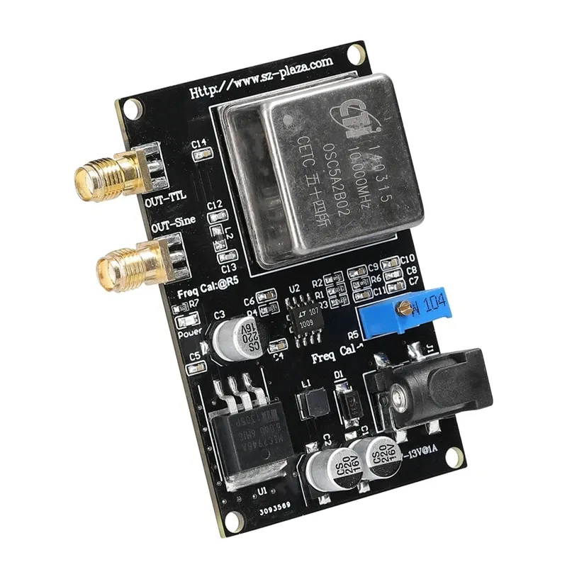 Converter OCXO10MHz Fonte de referência de frequência Black Frequency Medro de baixo ruído de fase para o medidor de frequência do decodificador de som