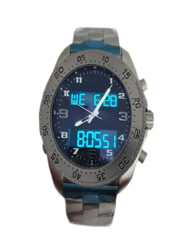 Profesjonalne męskie podwójna strefa czasowa Watch Electronic Wskaźnik Wyświetlacz Montre de Luxe zegarek Men039s Projektanści zegarki Luminous629764340