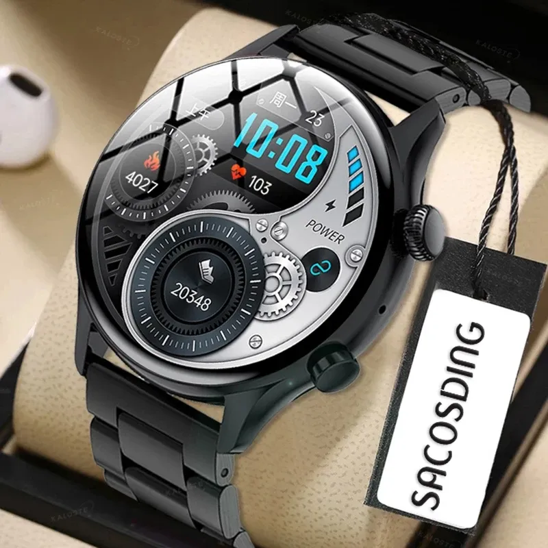 Relógios NFC Smart Watch 2022 AMOLED 390*390 Tela sempre exibe o tempo Bluetooth CHAMAD