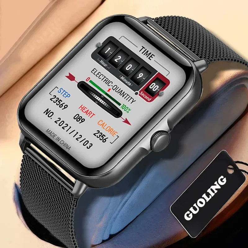 Watches 2022 New Bluetooth Answer Call Smart Watch Men Full Touch Dial Call Fitness Tracker IP67 Waterproof Smartwatch men women +Box