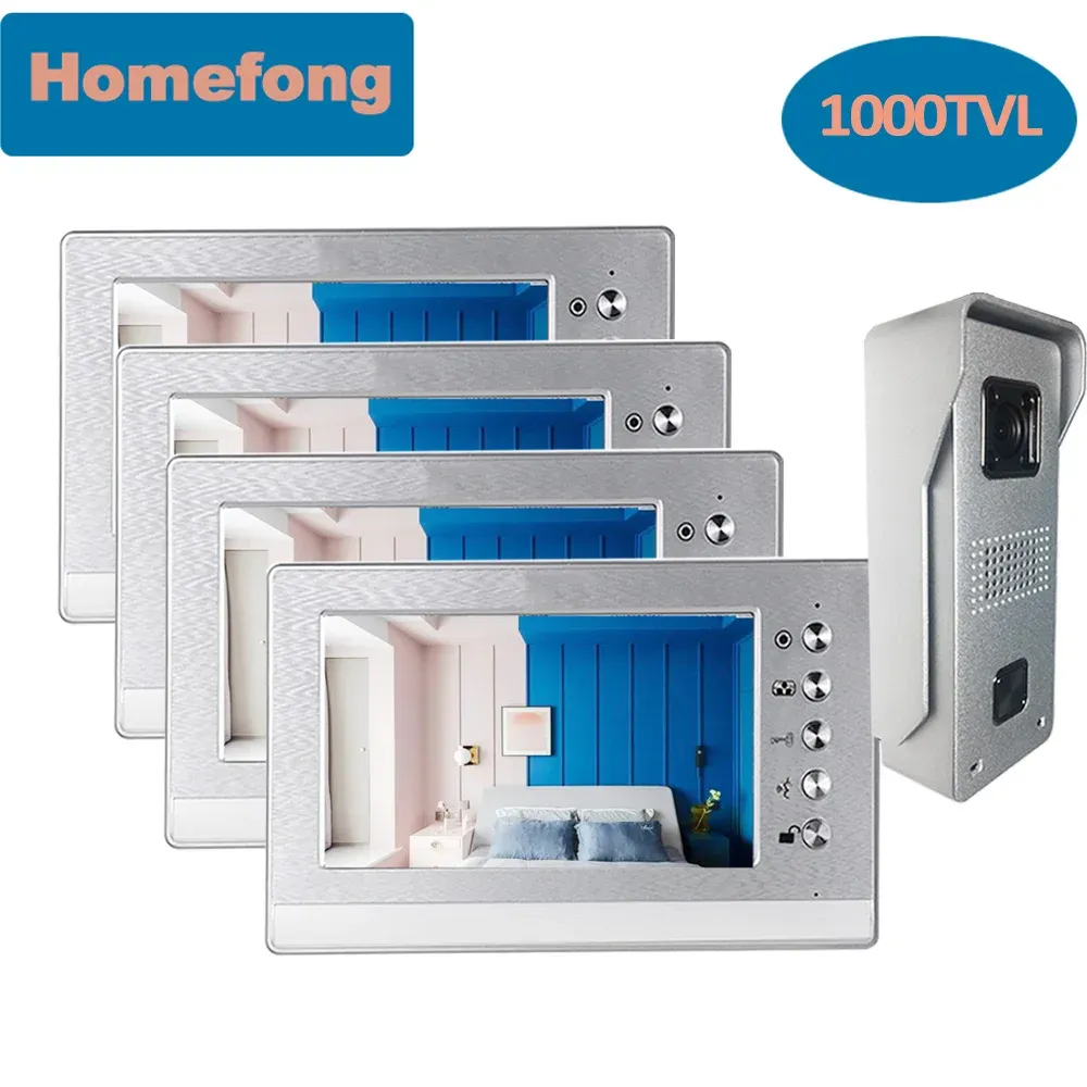 Intercom HomeFong 7 "Video -Tür -Handy verdrahtete Video -Intercom mit Monitor- und Türklingel -Kamera -Sicherheitstür -Zugriffssystem Multiple