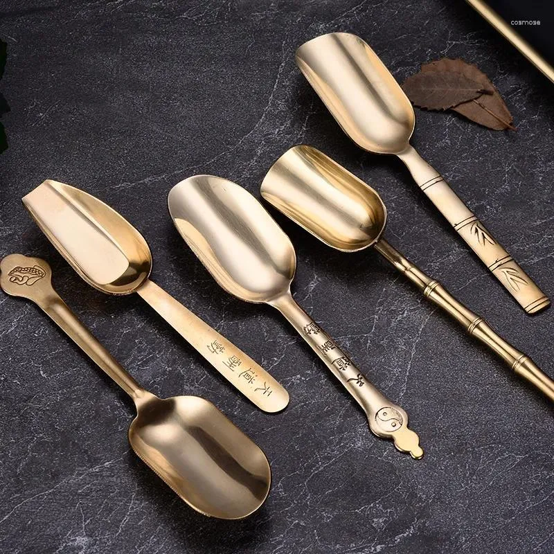 Scoops de thé 1pcs Creative Copon Spoon Chinese Set Tools traditionnels Ustensiles de café d'art traditionnels accessoires
