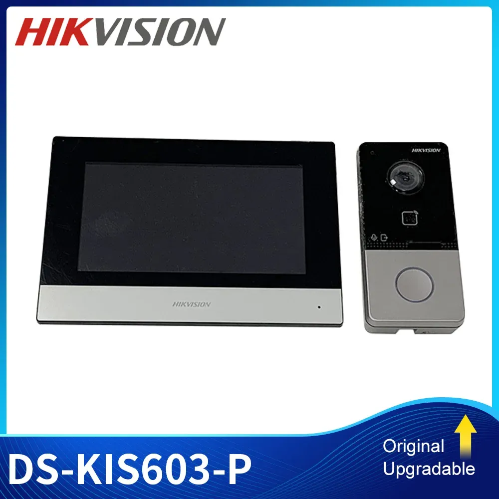 Dörrklockor Hik Wireless Door Station Video Call DSKIS603P Intercom för Home WiFi DSKV6113WPE1 + DSKH6320WTE1 Poe Doorbell