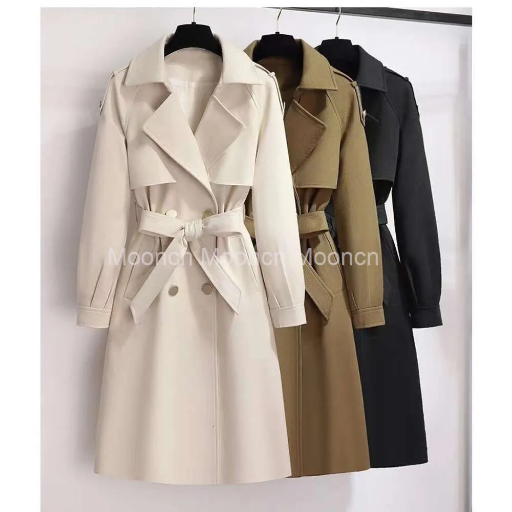 Designer Hepburn style 2023 autumn/winter. New gentle style Korean high-end suit style woolen coat long style